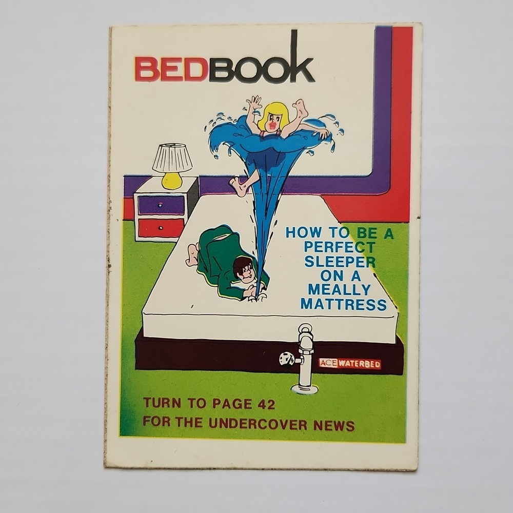 🛌 Vintage 1973 Topps WACKY PACKAGES “Bed Book” Sticker Card trading baseball💦